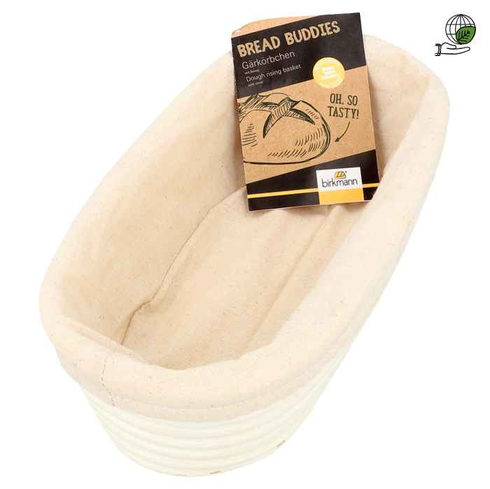 Brotkörbchen/Gärkörbchen, lang, ca. 500-1000g, mit Bezug