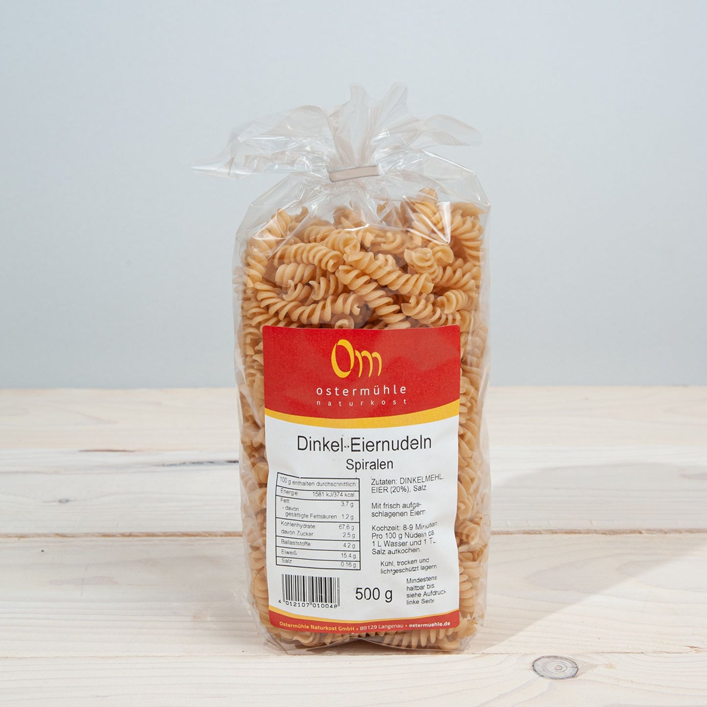 Dinkel-Eiernudeln Spiralen