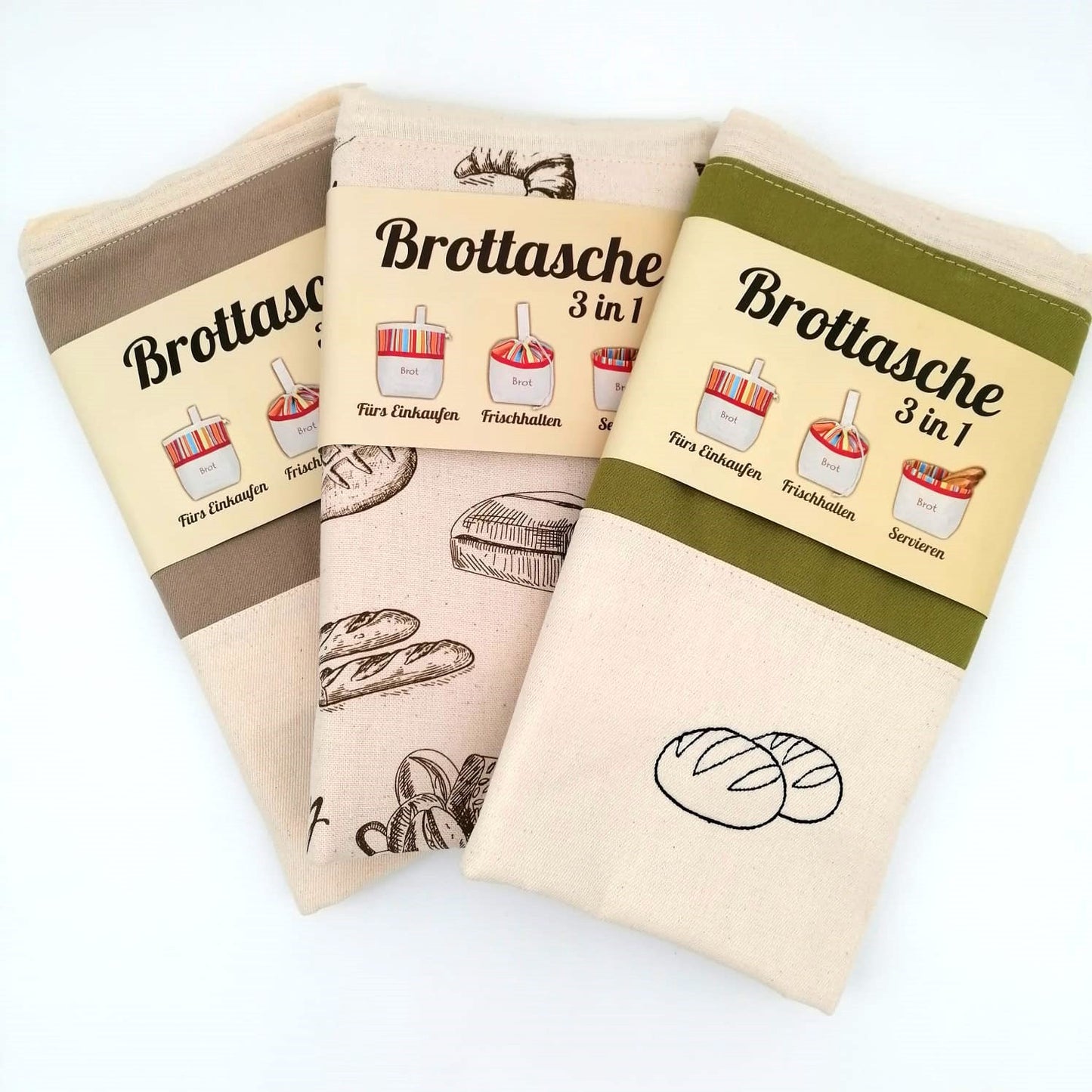 Brottasche 3 in 1, Farbe: Cafe Latte